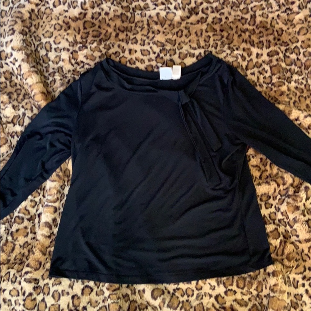 SALE❤️Black Merona Top with Collar Tie